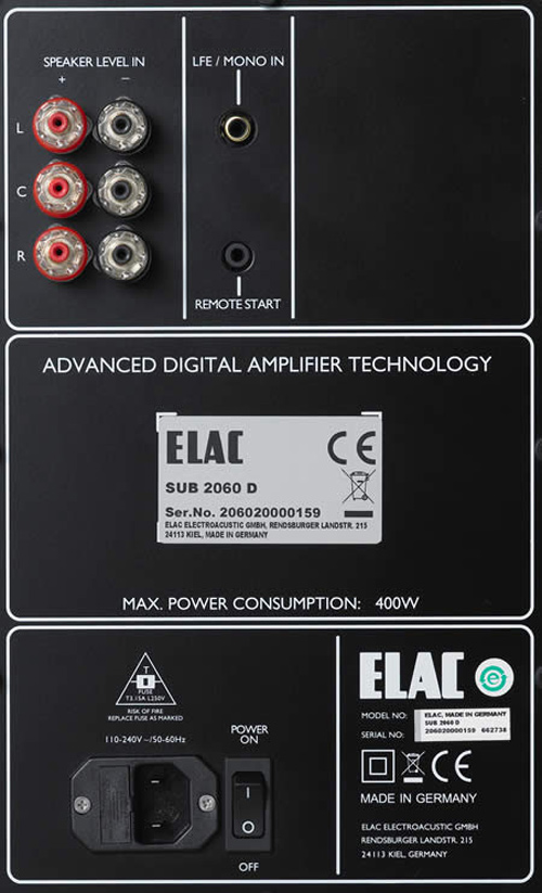 Elac SUB 2060 D aktiver Subwoofer mit Elac LLDAntriebstechnolgie für Tieftöner, Farbe weiß
