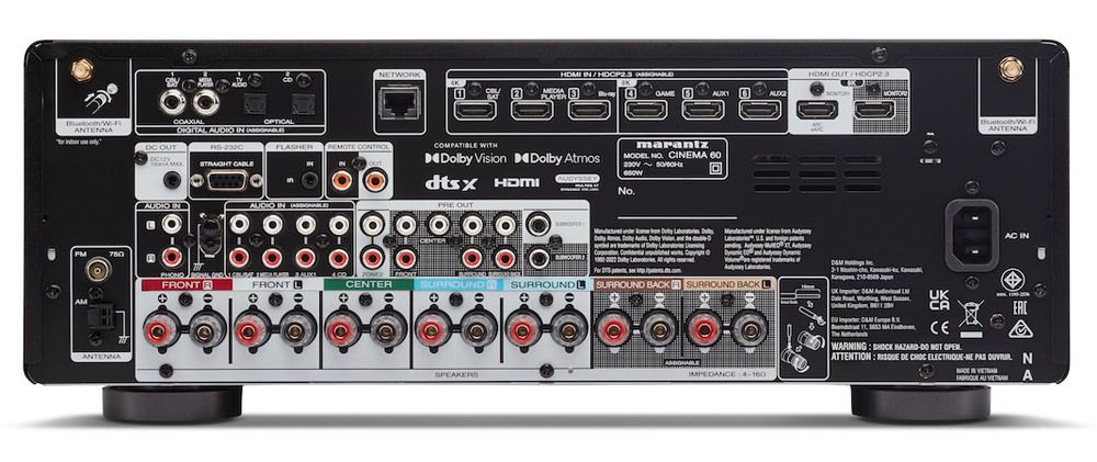 Der Marantz Cinema 60 ist mit modernsten HDMI-Schnittstellen bestückt.