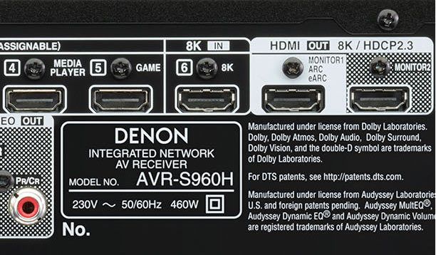 Der AVR-S960H bietet volle 8K-Unterstützung