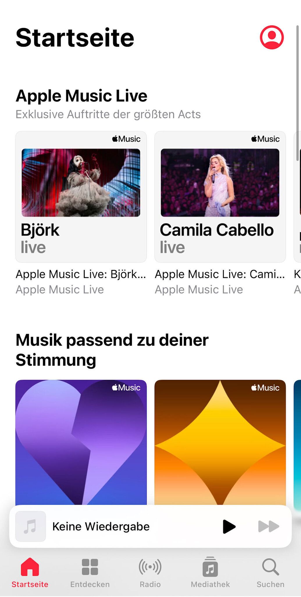 Apple Music Home-Screen