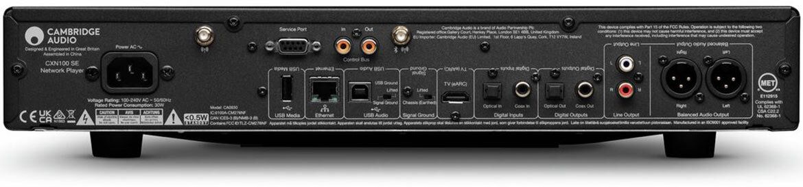 Anschlussfeld des Cambridge audio CXN 100 SE