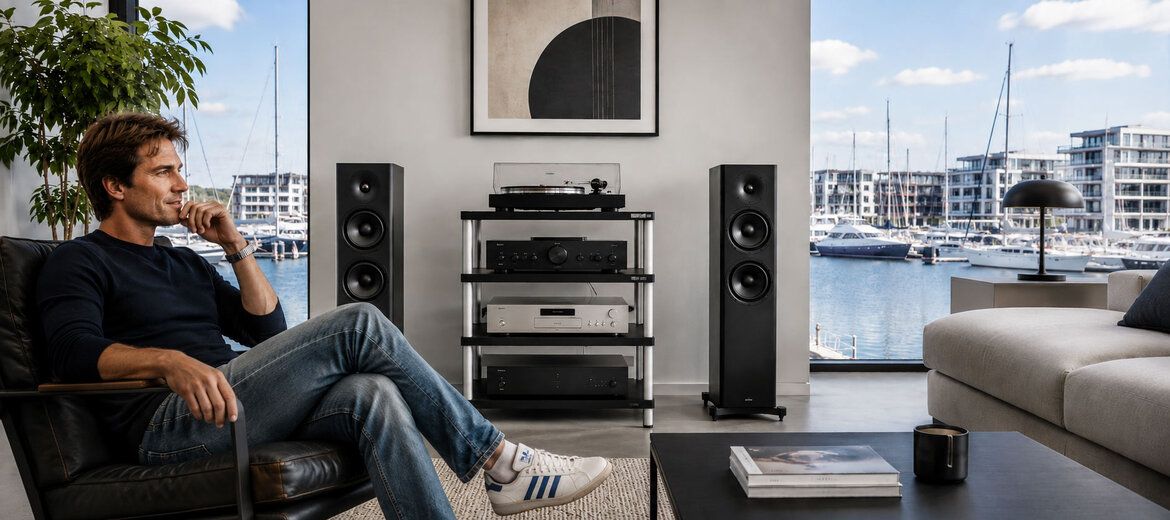 Stereoanlage mit einem HiFi-Rack Trend 1