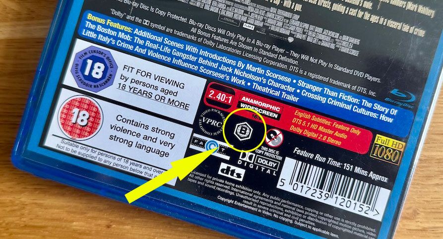 Eine konventionelle Blu-ray Disc mit Regionalcode „B“