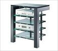 HiFi-Rack mit beleuchteten Glasböden