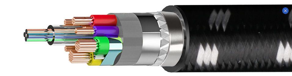 Querschnitt durch ein HDMI-Kabel von Boaacoustic