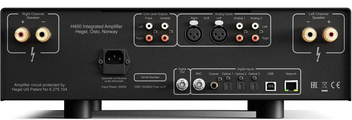 Anschlüsse des Hegel H400