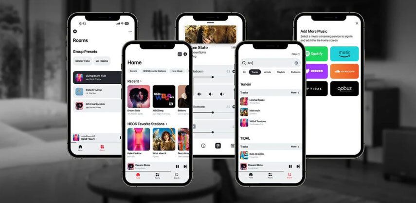 Screenshots vom Smartpfone zum HEOS FAQ
