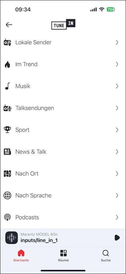Screenshot HEOS-App