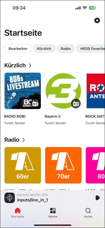 HEOS-App Starseite
