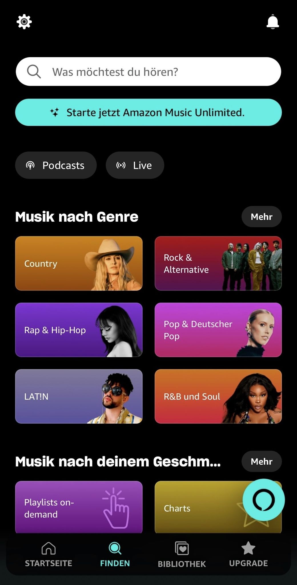 Amazon Music Suchfunktion
