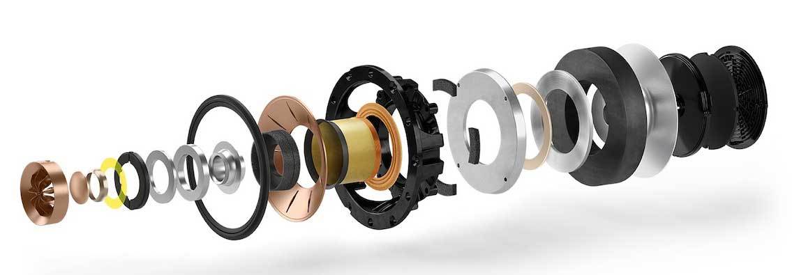 Explosionsschema des UniQ-Treibers der KEF R-Serie Meta