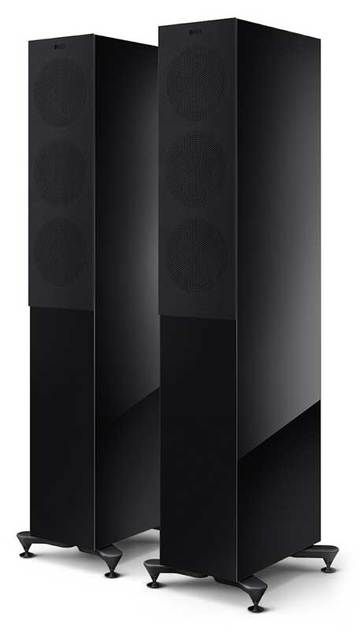 KEF R5 Meta in schwarz mit Abdeckung