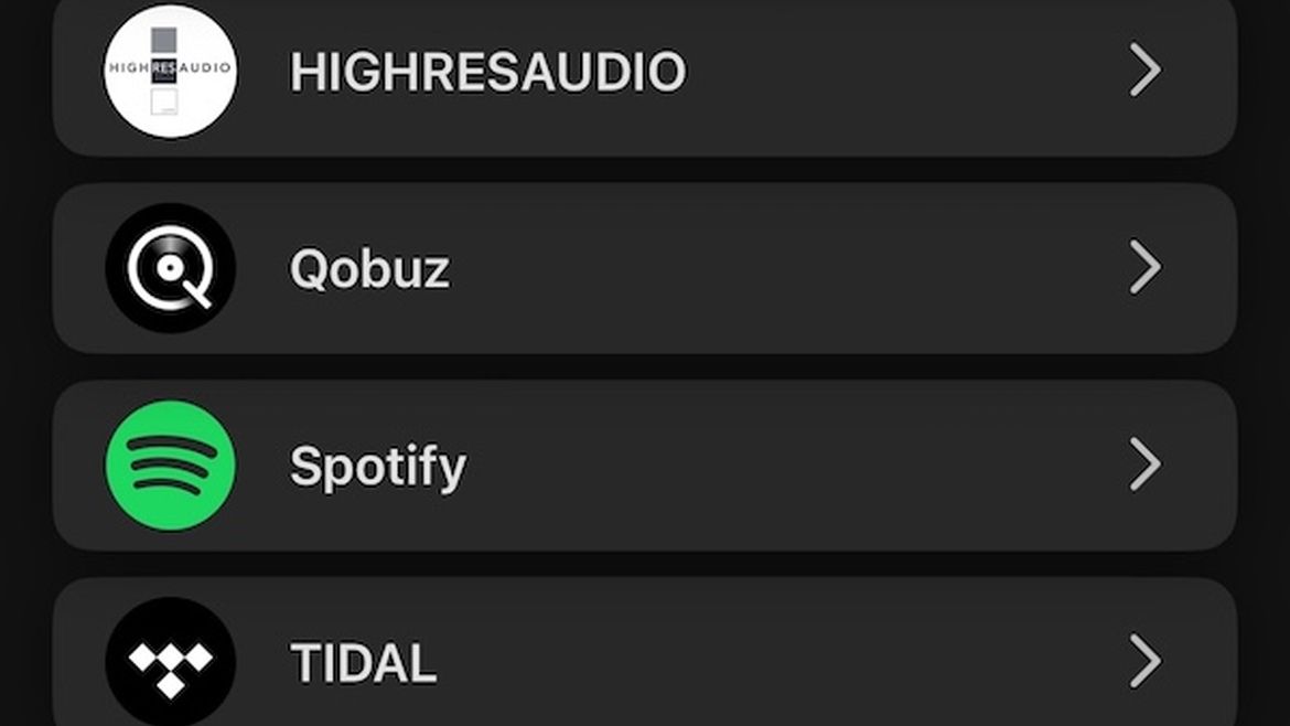 Streamingdienst-Auswahl