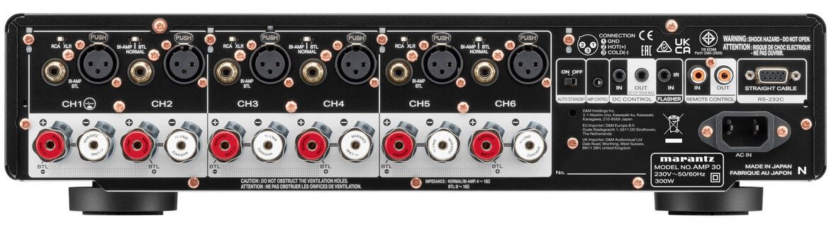 Rückseite der AV-Endstufe Marantz AMP30