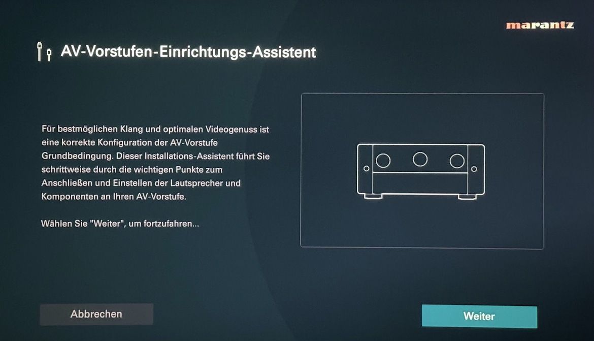 Screenshot Einrichtungsassistent