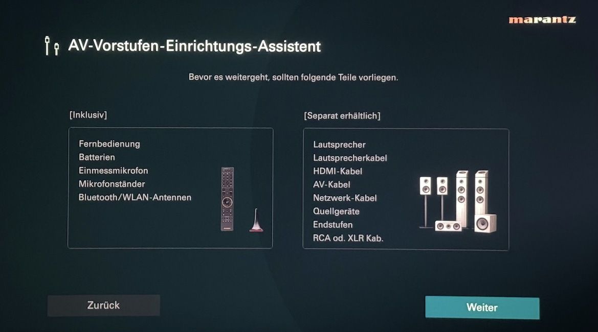 Screenshot Einrichtungsassistent: Was ist dabei, was braucht man zusätzlich?