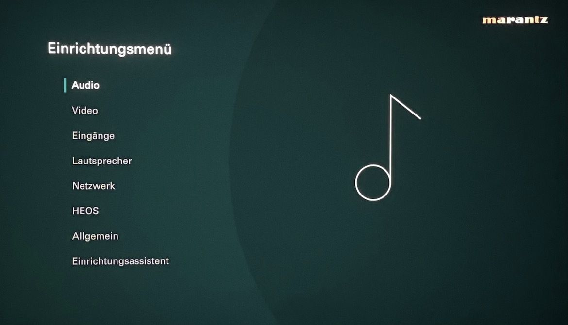 Setup-Menü des Marantz AV 30