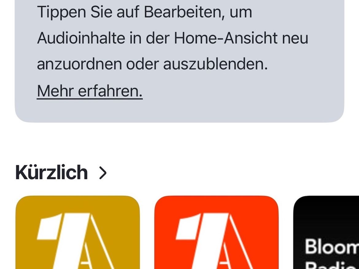 Anzeige des HEOS Home-Screen in der App