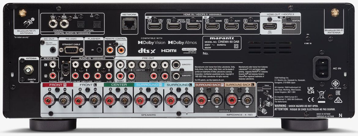 Rückseite des Marantz Cinema 60 DAB