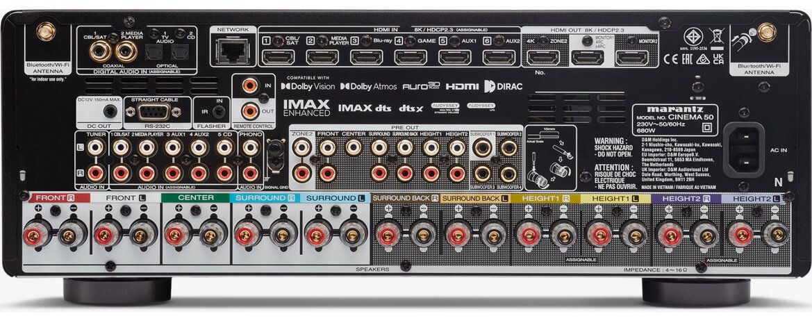 Rückseite des Marantz Cinema 50