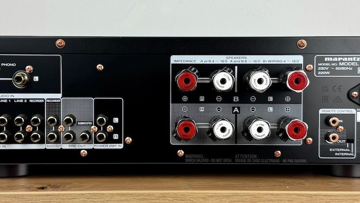 Gesamtansicht der Rückseite des Marantz Model 50