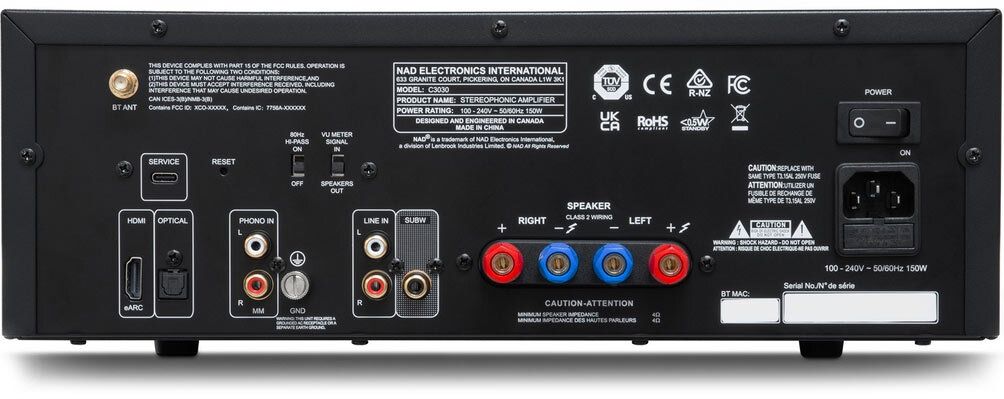 Rückseite des NAD C3030