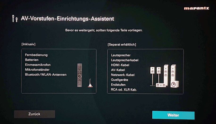 Screenshot Hochauflösende Benutzeroberfläche mit umfassendem Einrichtungsassistenten