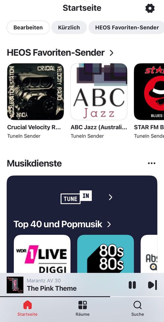 Screenshot der HEOS-App