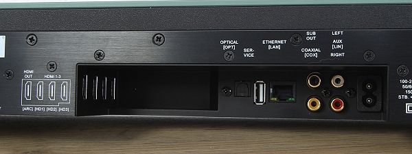 Anschluss-Rückansicht der Canton Smart Soudnbar 9 mit HDMI