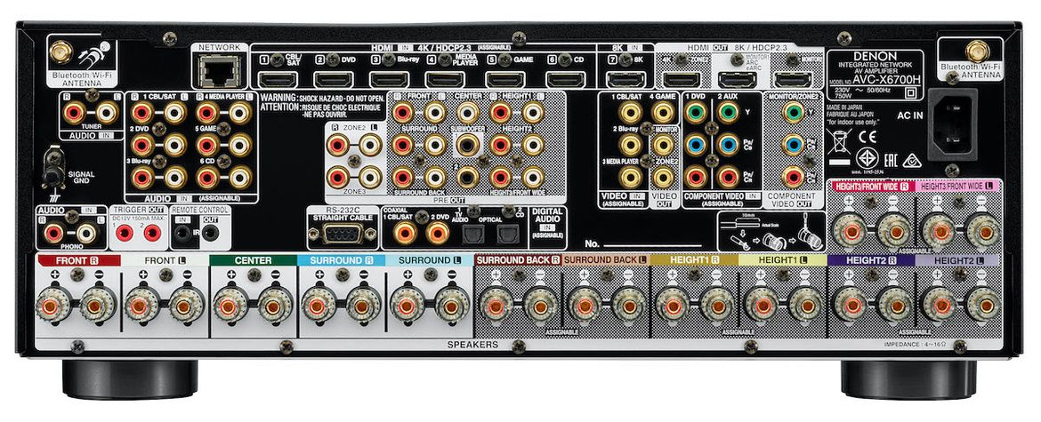 Denon AVC-X6700H Premium-Silber - Rückansicht