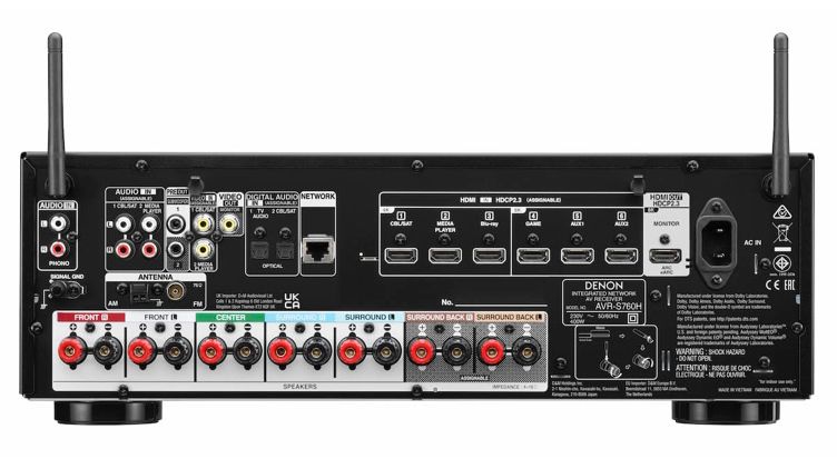 Denon AVR-S760 - Rückseite