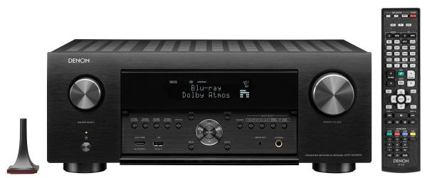 AVR-X4500H in Schwarz mit Mikrofon und Fernbedienung