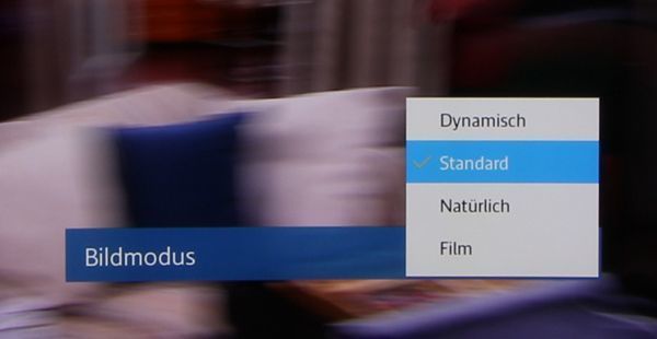 Einstellung des Bildmodus bei Samsung TV
