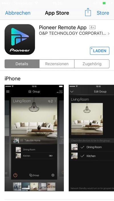 Die Pioneer Remote App ist kostenlos