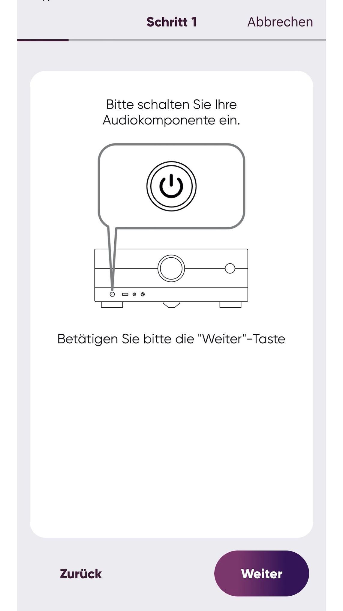 Es folgen spezifische Anweisung für das ausgewählte Produkt