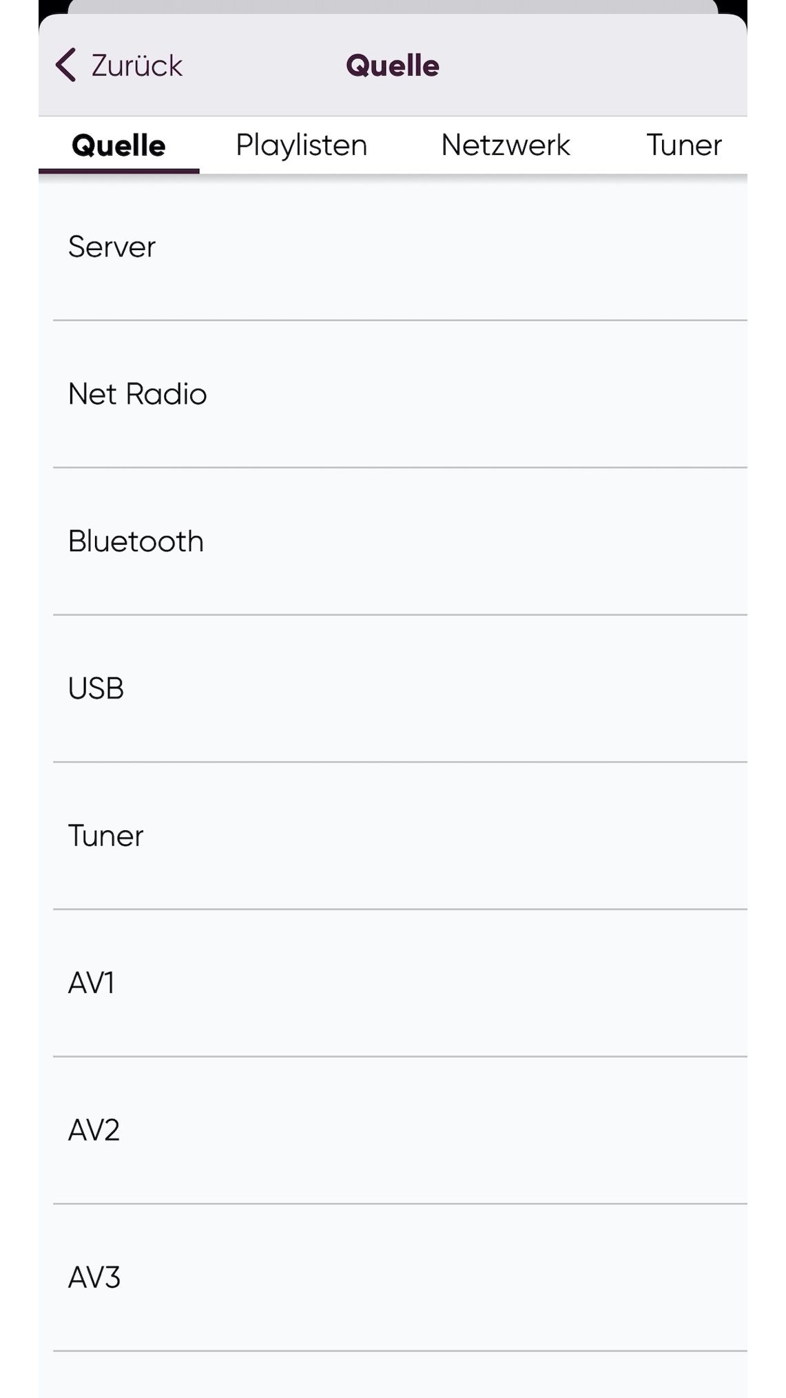 MusicCast - Quelle bestimmen