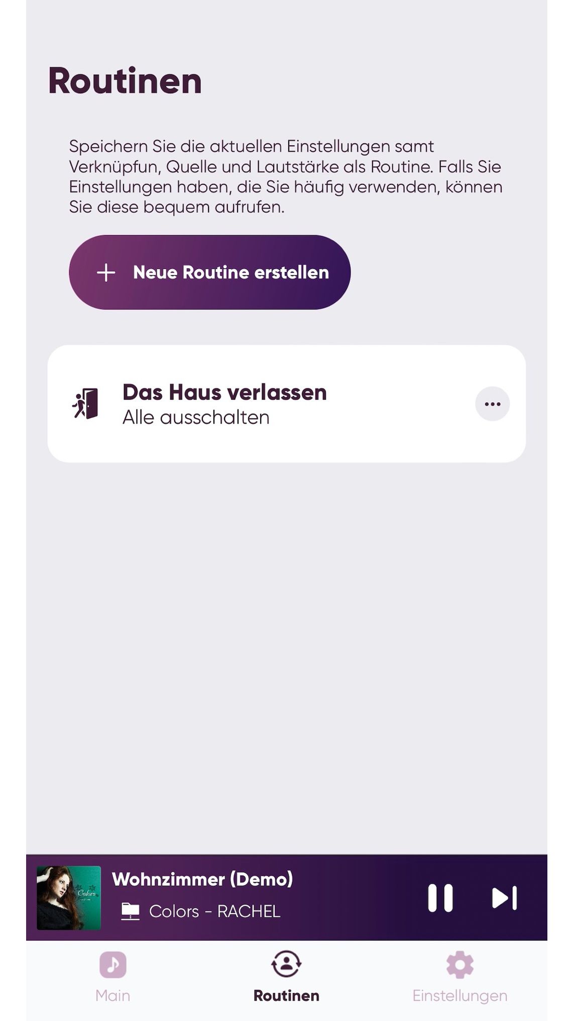 MusicCast - Routine erstellen