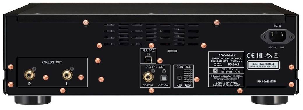 Rückseite des Pioneer PD-50