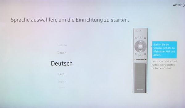 Samsung TV-Einrichtungsassistent