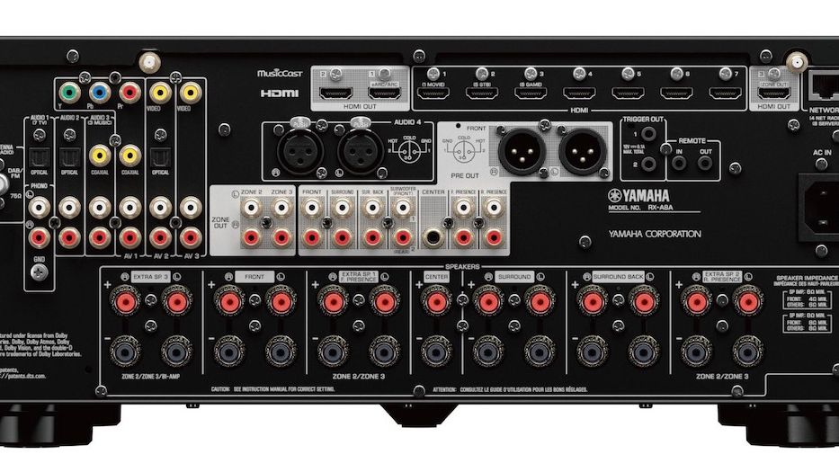 Rückseite des Yamaha RX-A8A