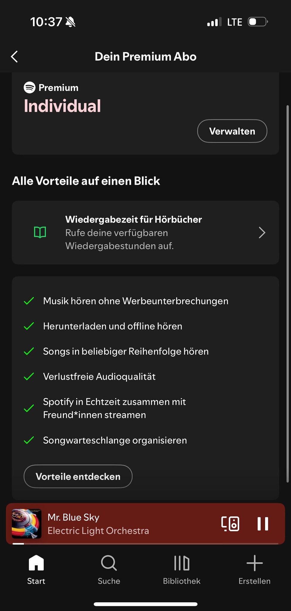 Screenshot Spotify Premium-Abo