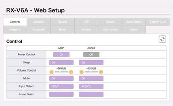 Teaserbild: Web-Interface für Yamaha AV-Receiver