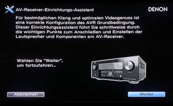 Teaserbild - AV-Receiver: Screenshot Einrichtungs-Assistent