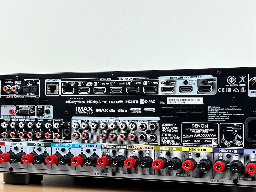 Denon AVC-X3800H - Rückansicht