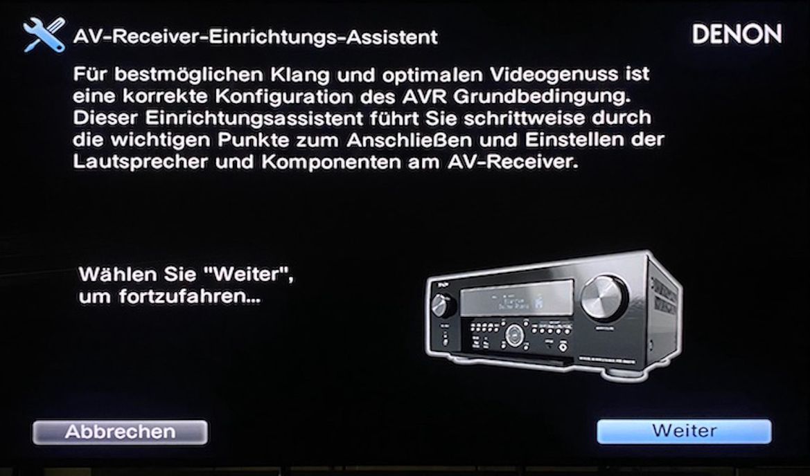 Denon AVC-X6700H - Einrichtungsassistent