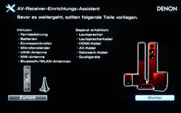 Sehr ausführlicher Setup-Assistent
