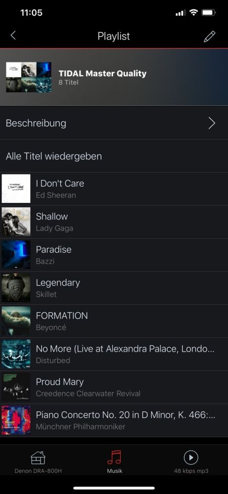 DRA800H: HiRes-Wiedergabe via TIDAL