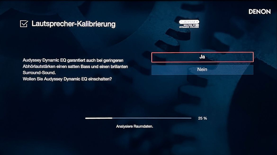 Denon Einrichtungsassistent - Audyssey Einmessung