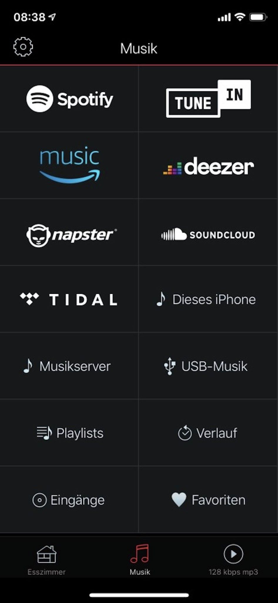 HEOS App - Übersicht Musik