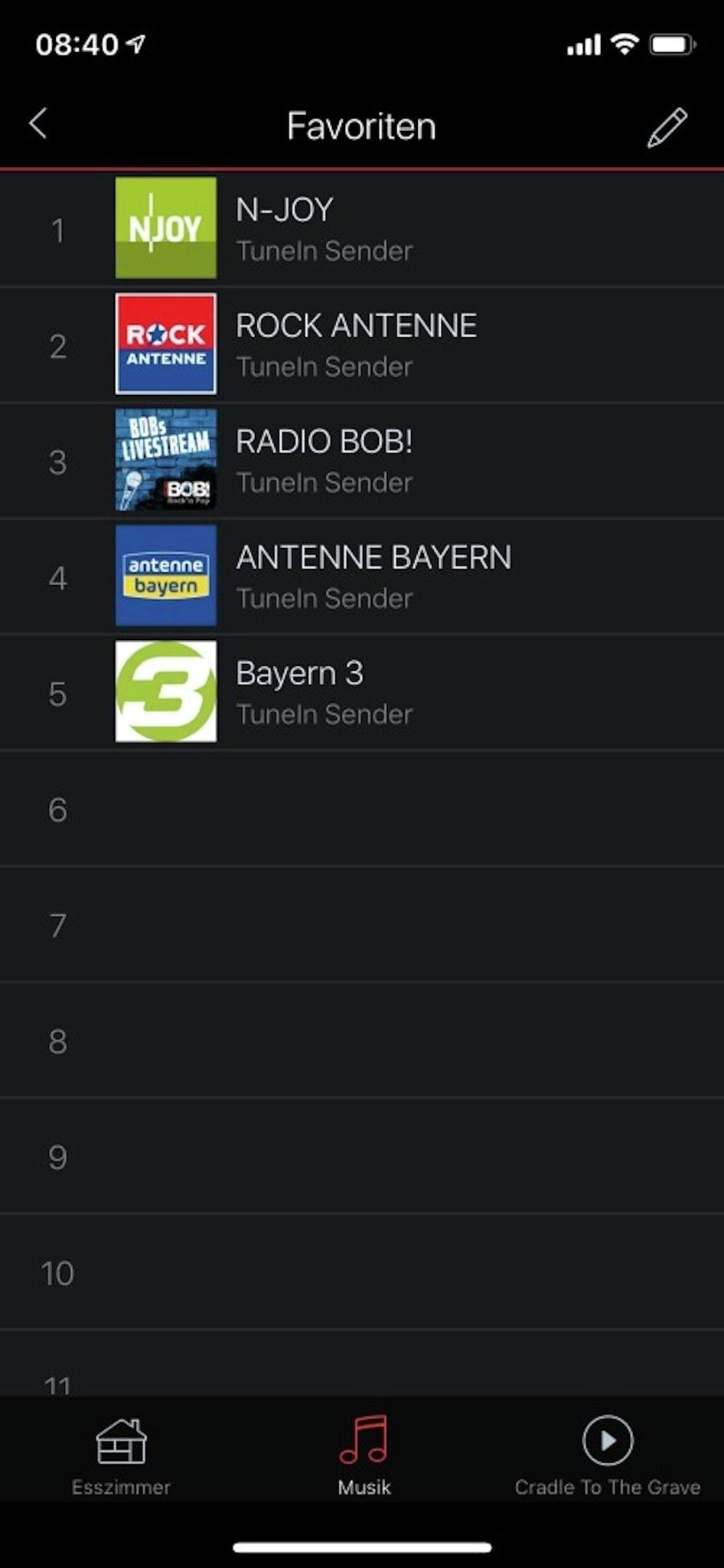 HEOS App - Favoriten